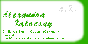 alexandra kalocsay business card